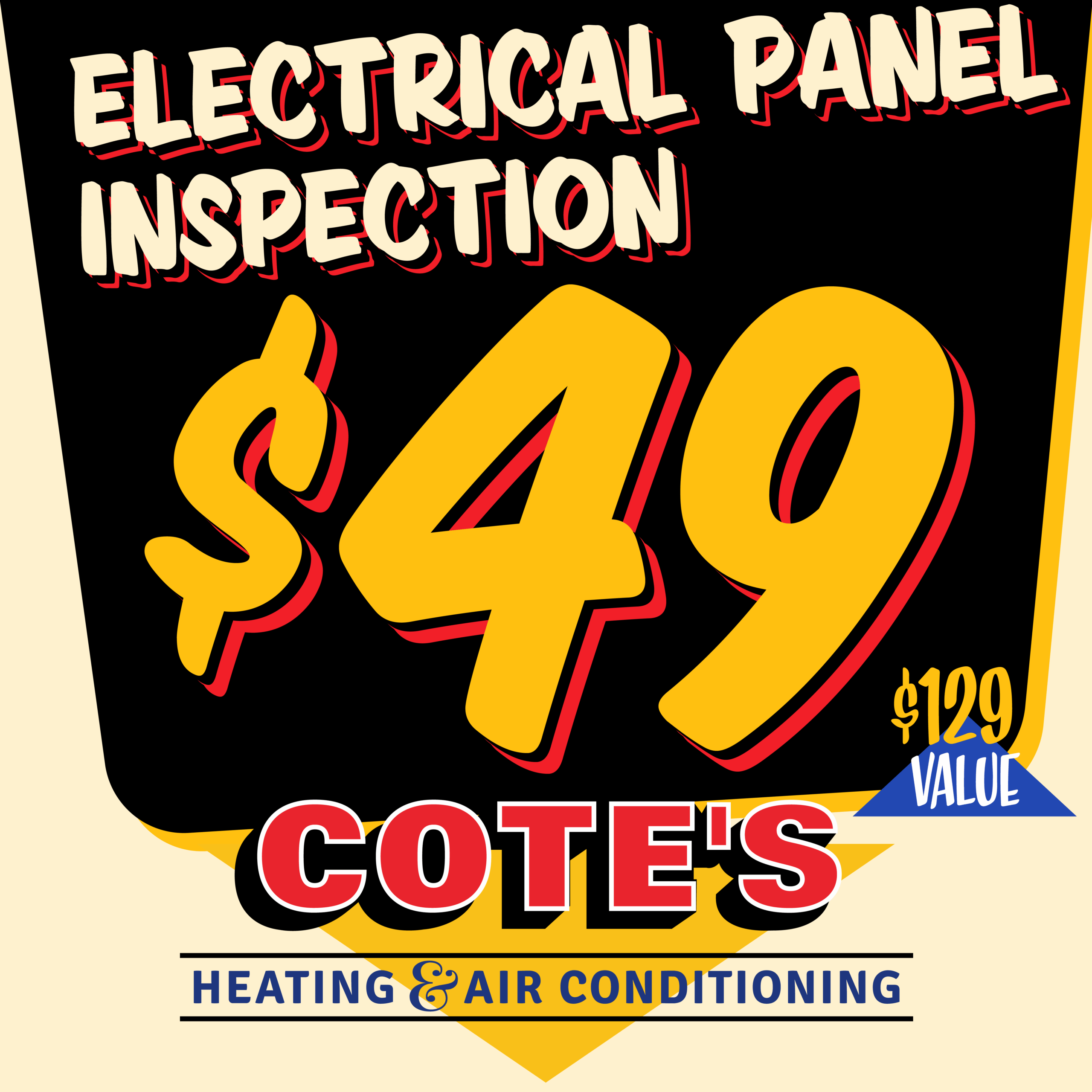 electrical panel inspection $49 - $129 value